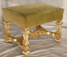 Antique Gilt Wood Stool